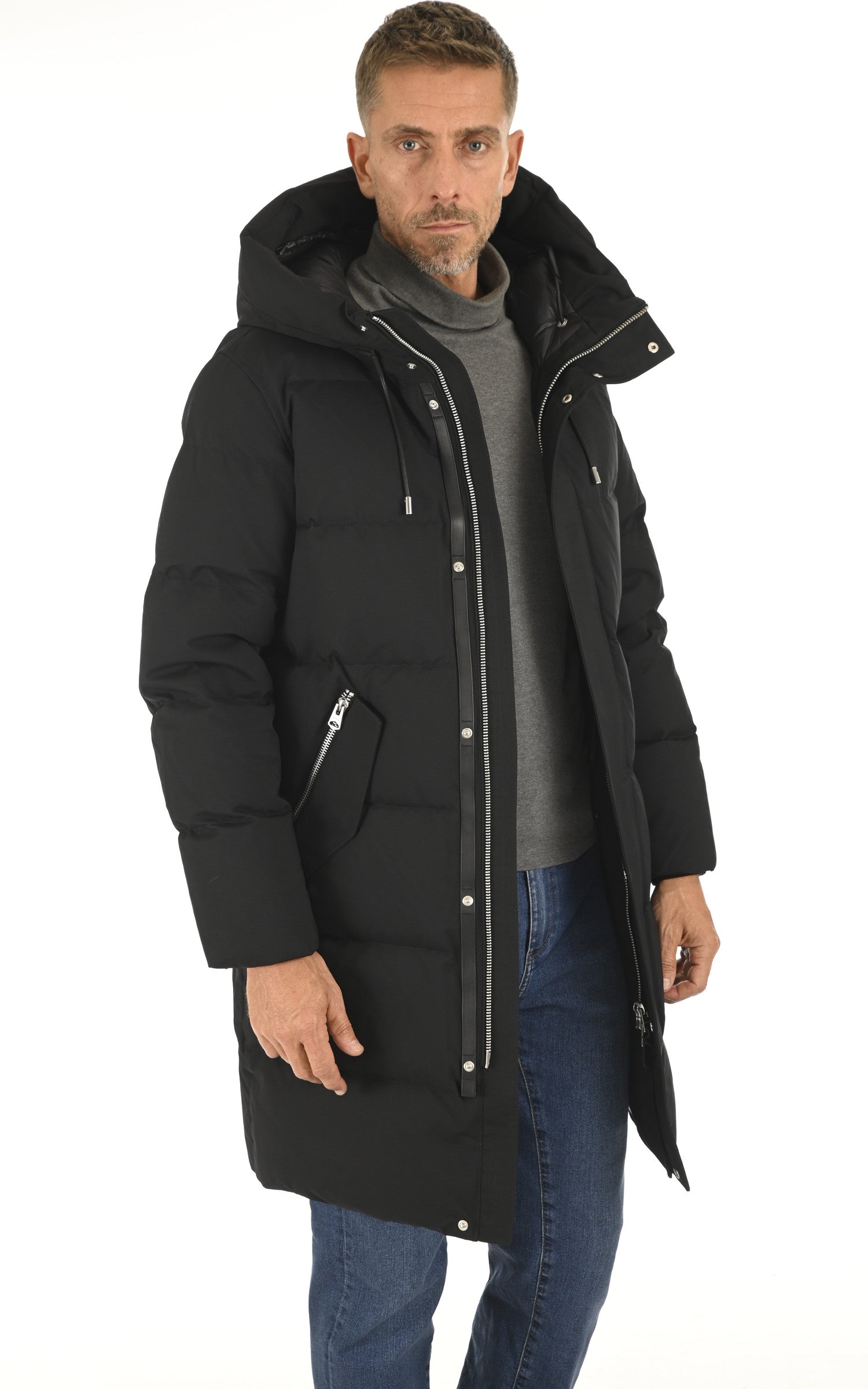 A &quot;ANTOINE&quot; Noir Mackage 3/4 Doudoune Homme opened photo