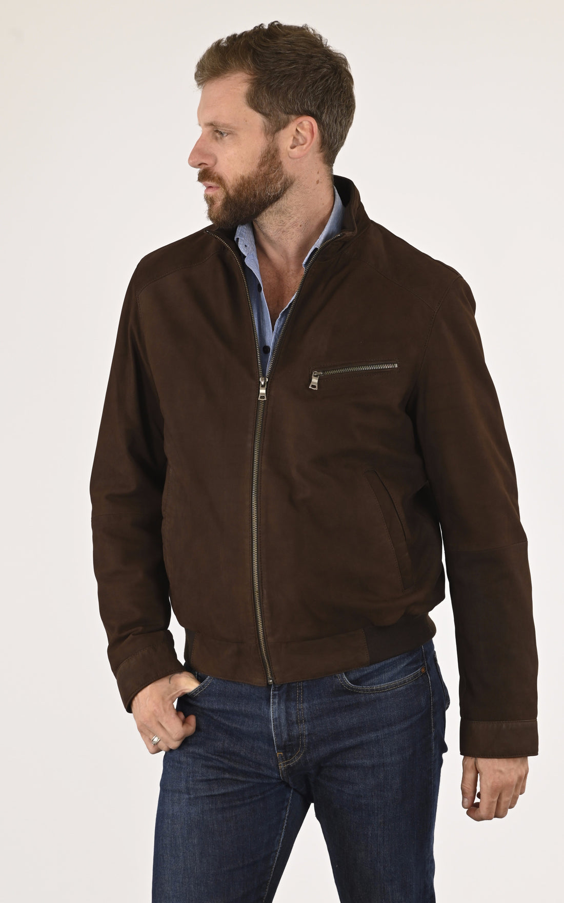 A &quot;YORK 7762&quot; Marron Smarty Blouson Homme opened photo