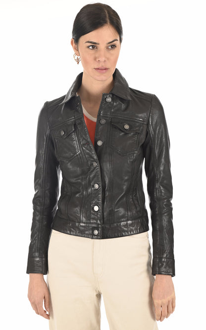 A &quot;JANILA 101971&quot; Noir Rose Garden Blouson Femme closed photo