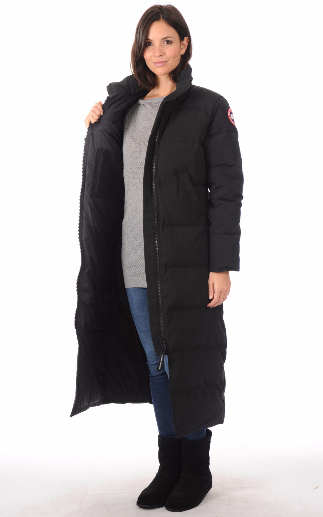 A &quot;MYSTIQUE 3035L&quot; Noir Canada Goose 7/8 Doudoune Femme closed photo