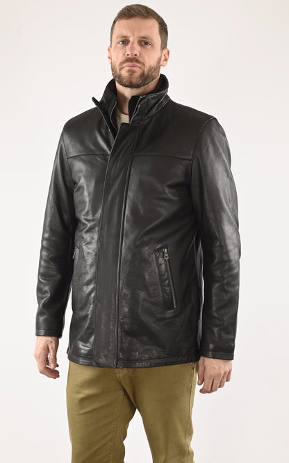 A &quot;MIKA&quot; Noir La Canadienne Blouson Homme opened photo