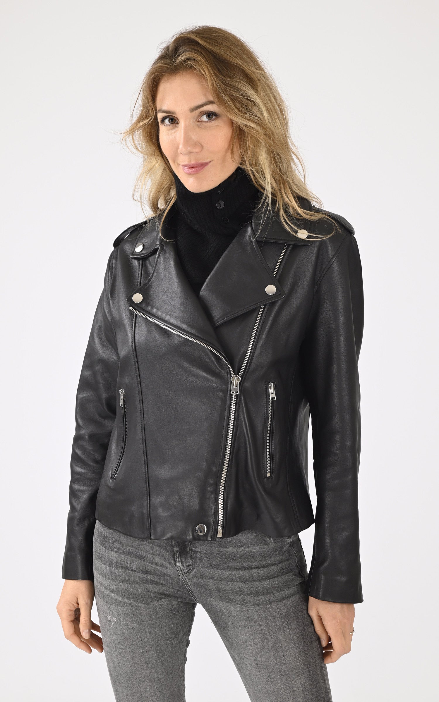 A &quot;SATURNE FF&quot; Noir La Canadienne Blouson Femme opened photo 1