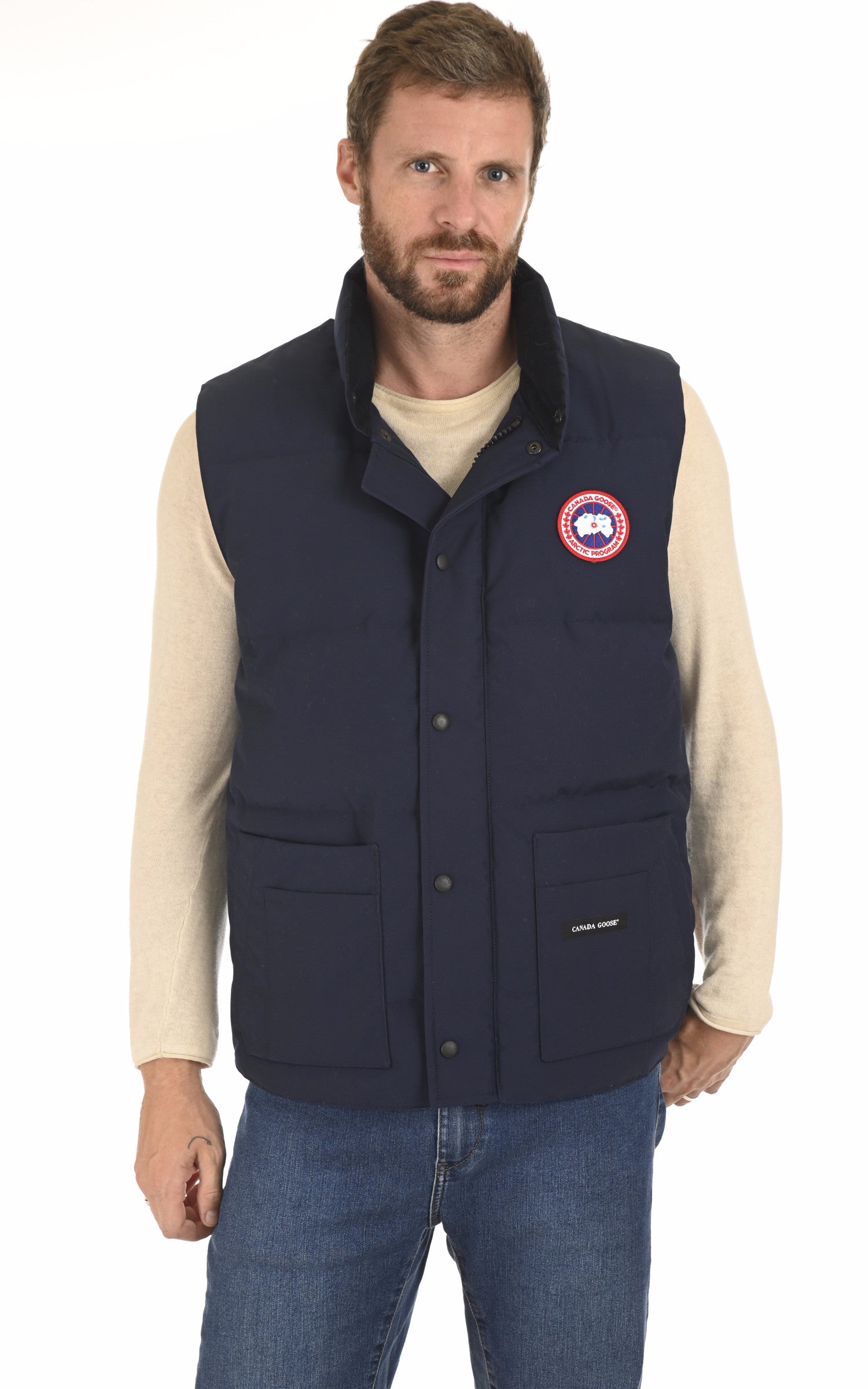 A &quot;FREESTYLE CREW VEST 4154M&quot; Atlantic Navy Canada Goose gil_doudoune Homme closed photo 2