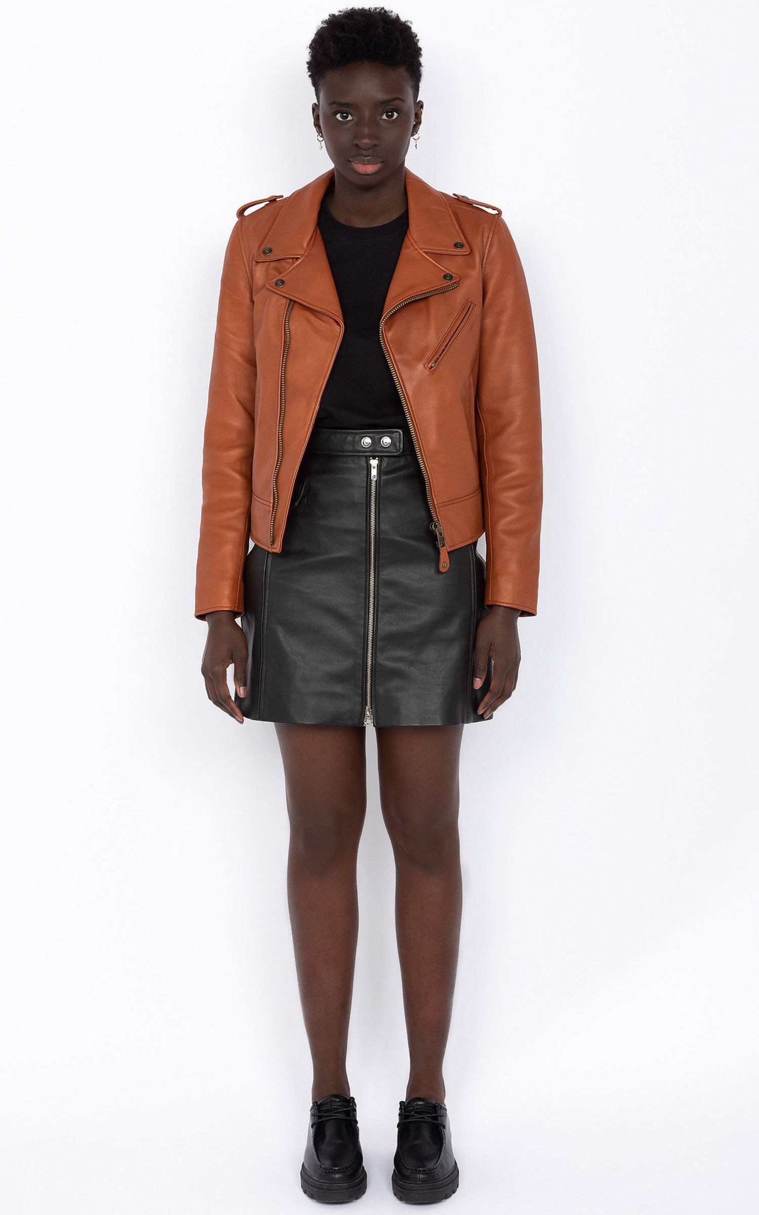 A &quot;LCW1601D&quot; Cognac Schott Perfecto Femme back photo 3