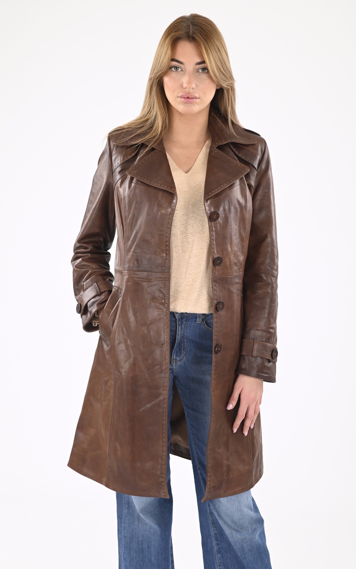 A &quot;MODESSA&quot; Marron La Canadienne 3/4 Femme opened photo 1