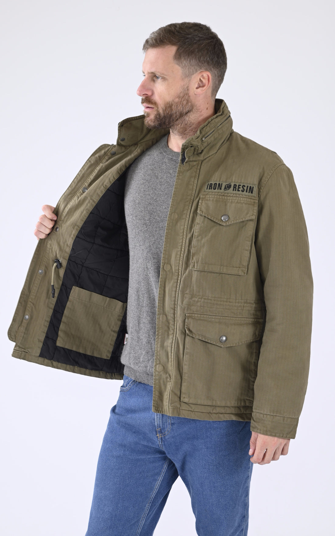 A &quot;M65 103673&quot; Kaki Iron&amp;Resin Veste Homme opened photo