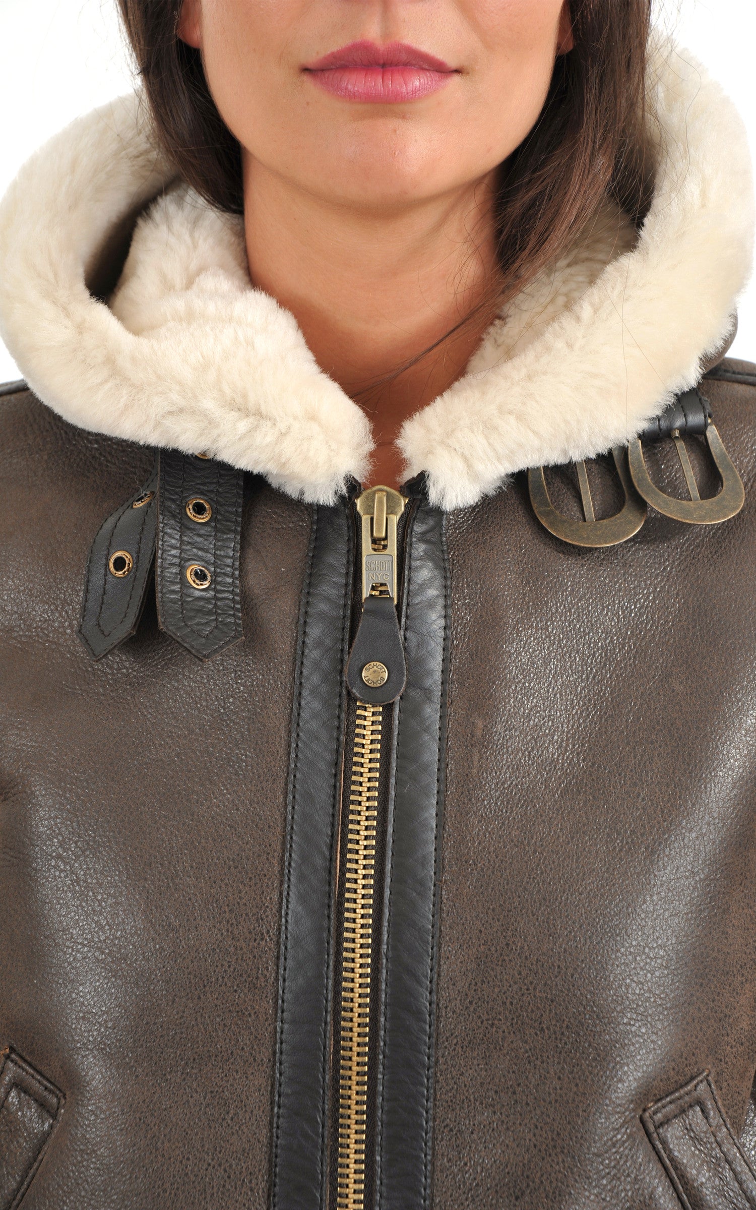 A &quot;LCW1257H&quot; Marron Schott Bombardier Femme details photo 5