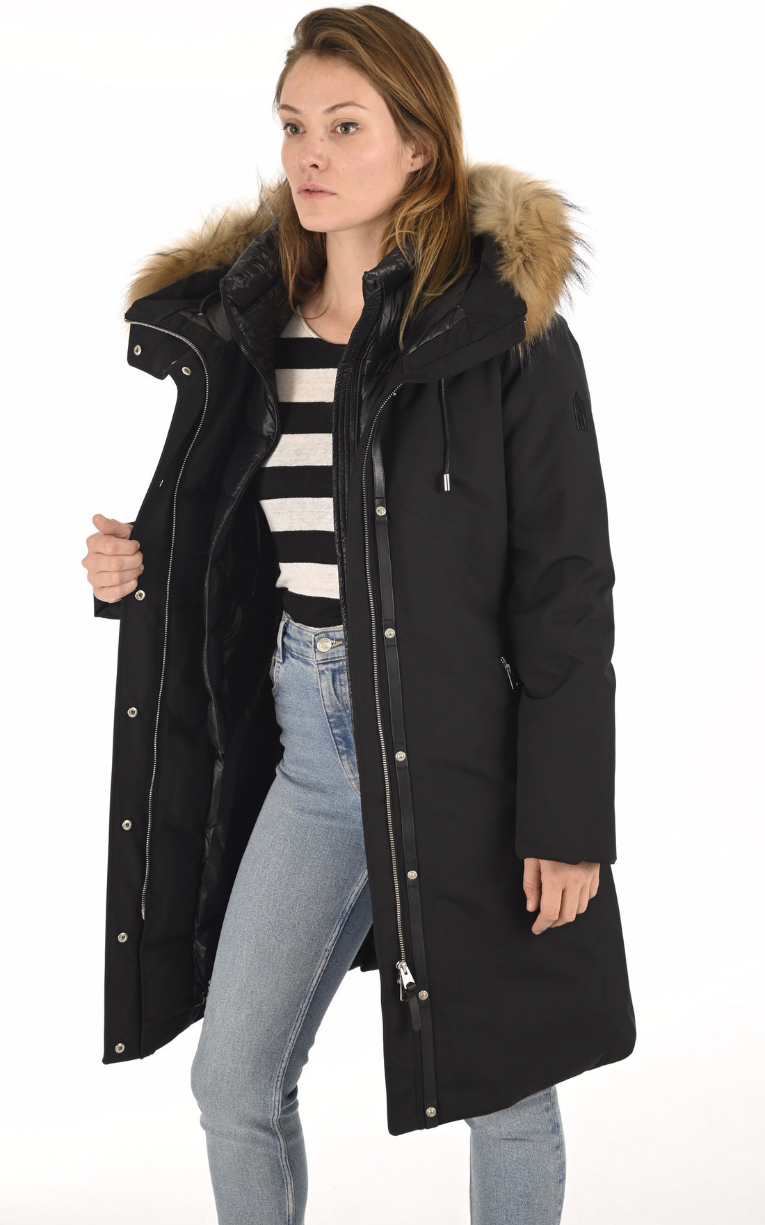 A &quot;SHILOH-F&quot; Noir Mackage 7/8 Doudoune Femme opened photo