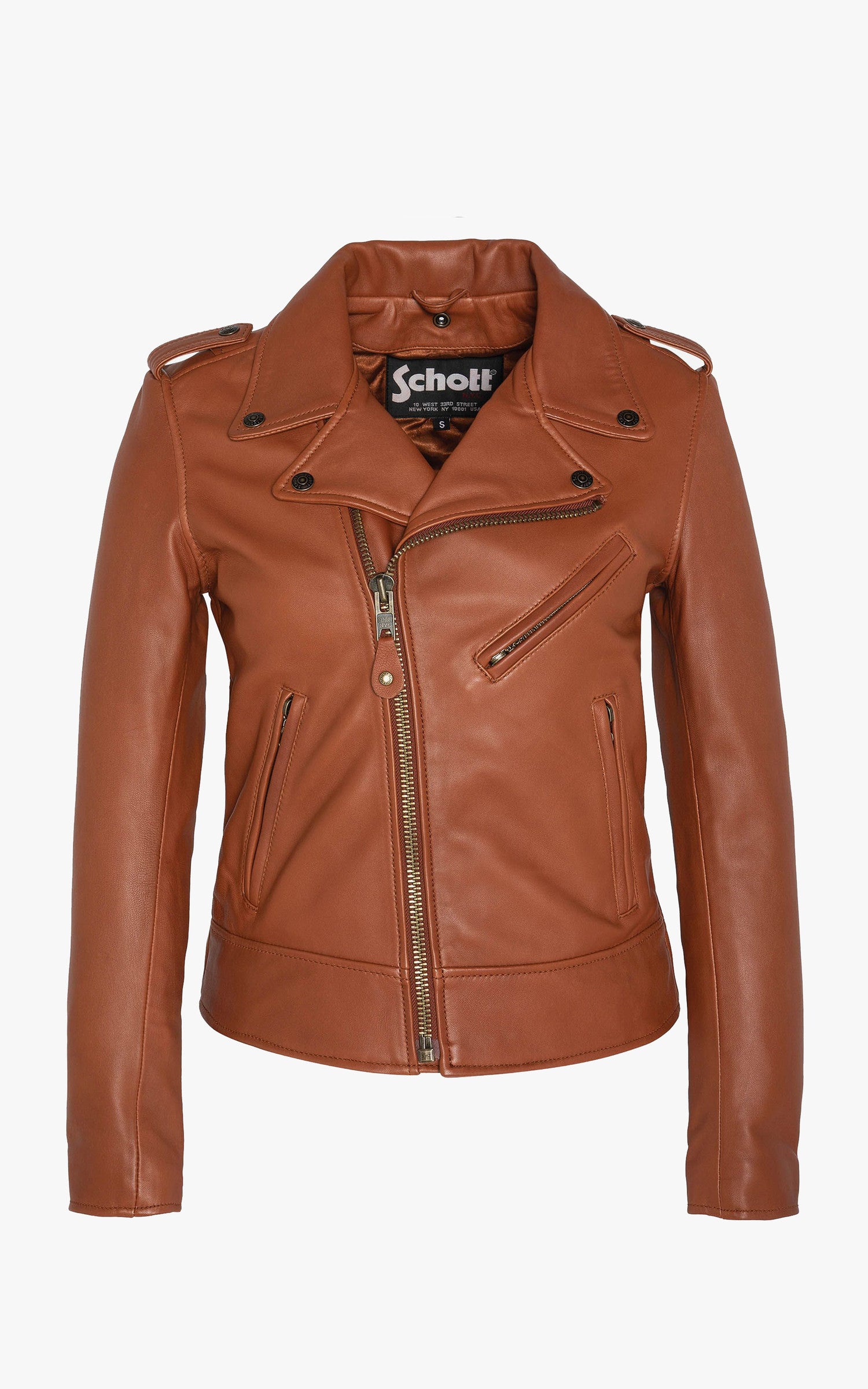 A &quot;LCW1601D&quot; Cognac Schott Perfecto Femme details photo 5