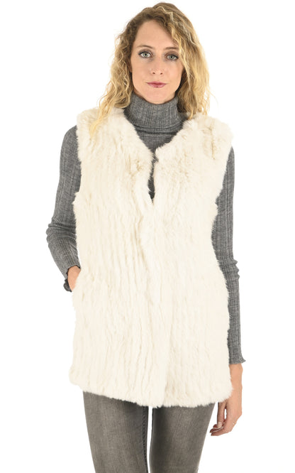 A &quot;GILET 70&quot; Craie La Canadienne Veste Femme closed photo