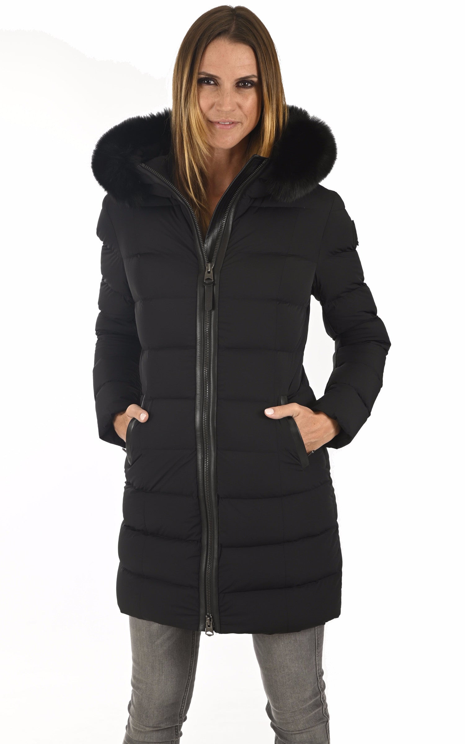 A &quot;CALLA-BX&quot; Noir Mackage 3/4 Doudoune Femme closed photo