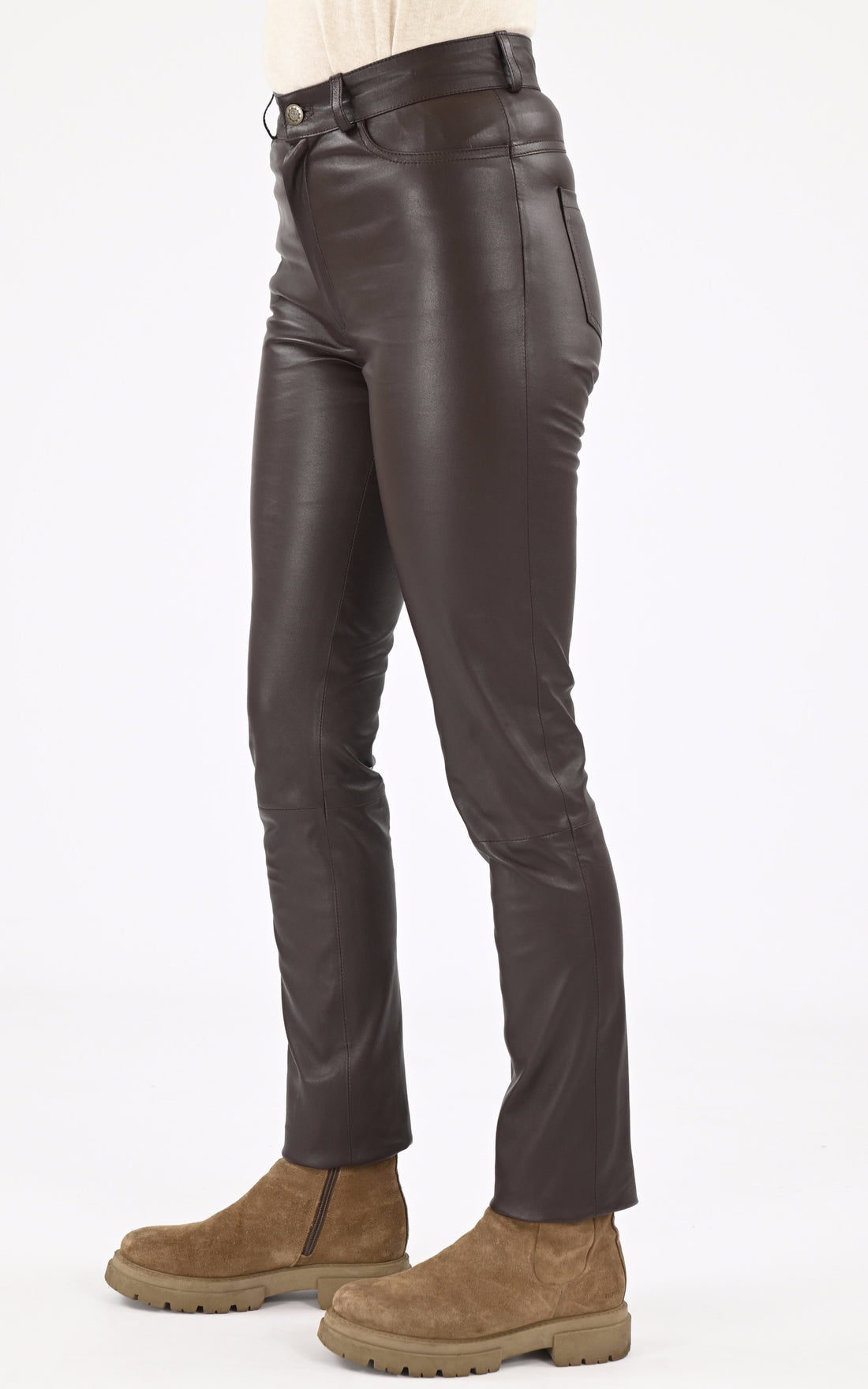 A &quot;JEAN&quot; Chocolat La Canadienne Pantalon Femme opened photo