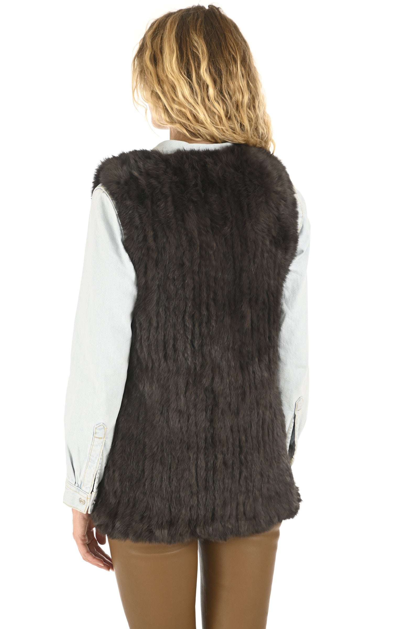 A &quot;GILET 70&quot; Kaki La Canadienne Veste Femme back photo