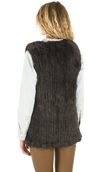 A &quot;GILET 70&quot; Kaki La Canadienne Veste Femme back photo
