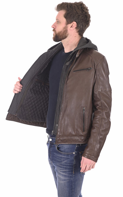 A &quot;IORA HOOD&quot; Mocca Serge Pariente Blouson Homme interior photo