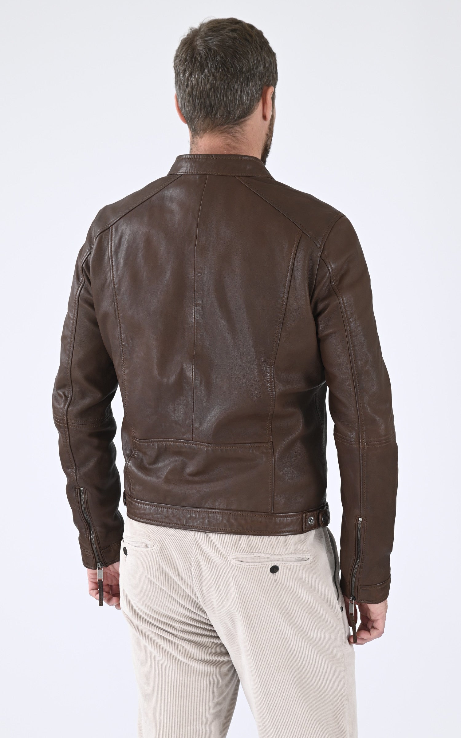 A &quot;MUMBAI&quot; Marron Clair La Canadienne Blouson Homme back photo 4