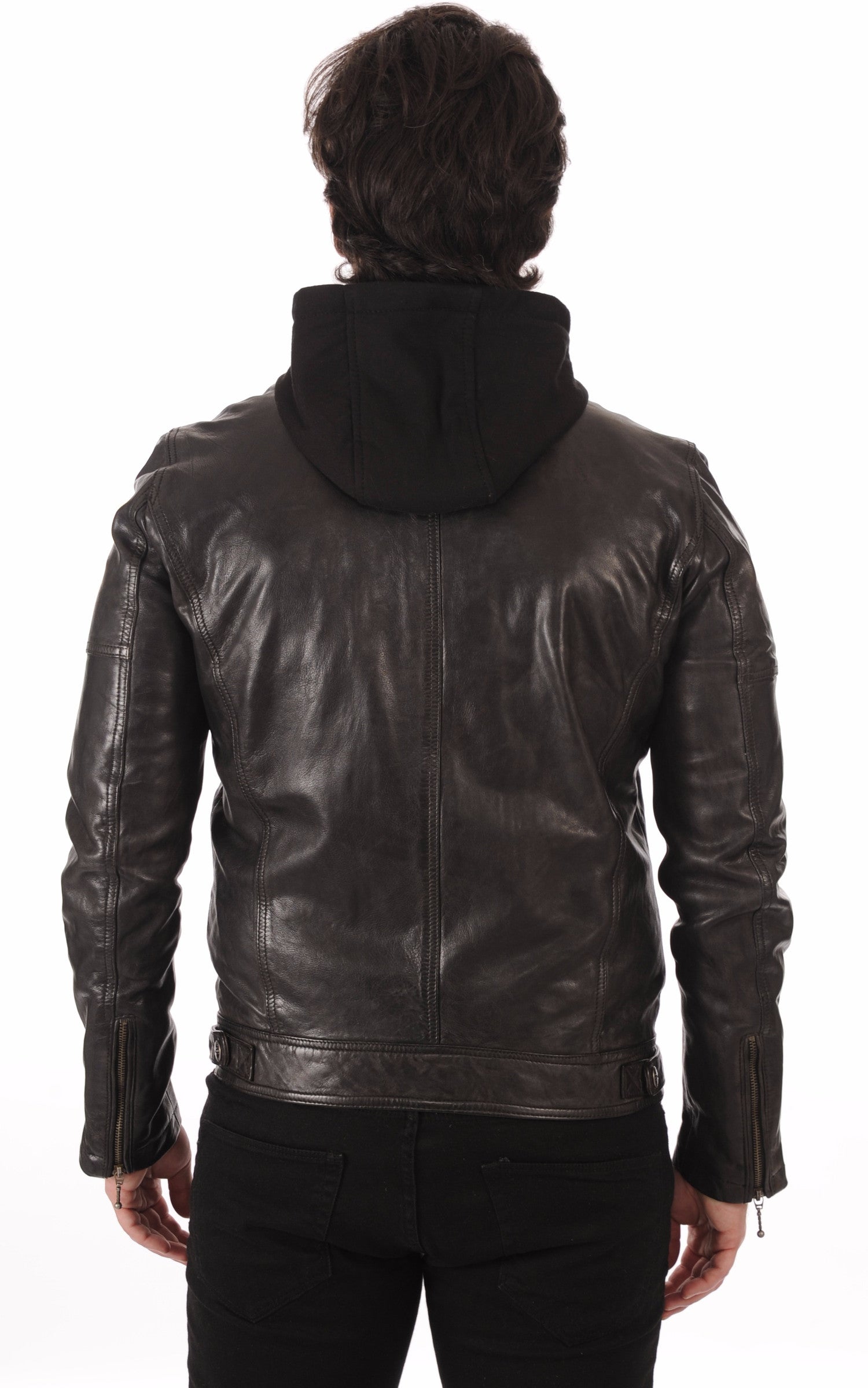 A &quot;BISHOP HOOD 101126&quot; Black Daytona 73 Blouson Homme back photo 3
