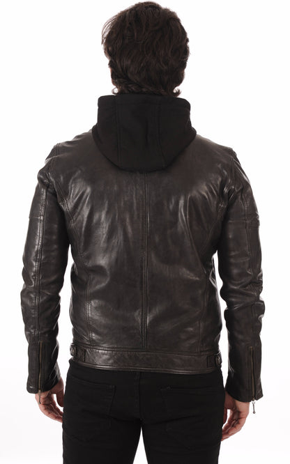 A &quot;BISHOP HOOD 101126&quot; Black Daytona 73 Blouson Homme back photo