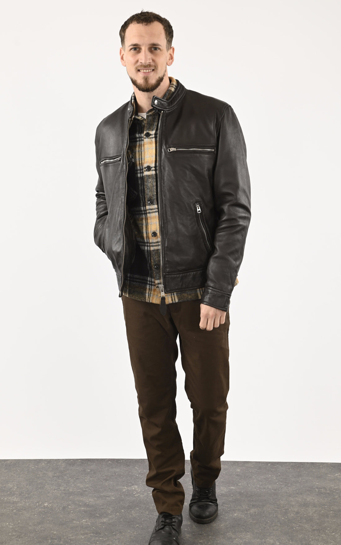 A &quot;LC NEWPORT&quot; Marron Schott Blouson Homme closed photo