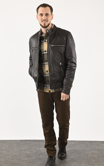 A &quot;LC NEWPORT&quot; Marron Schott Blouson Homme opened photo