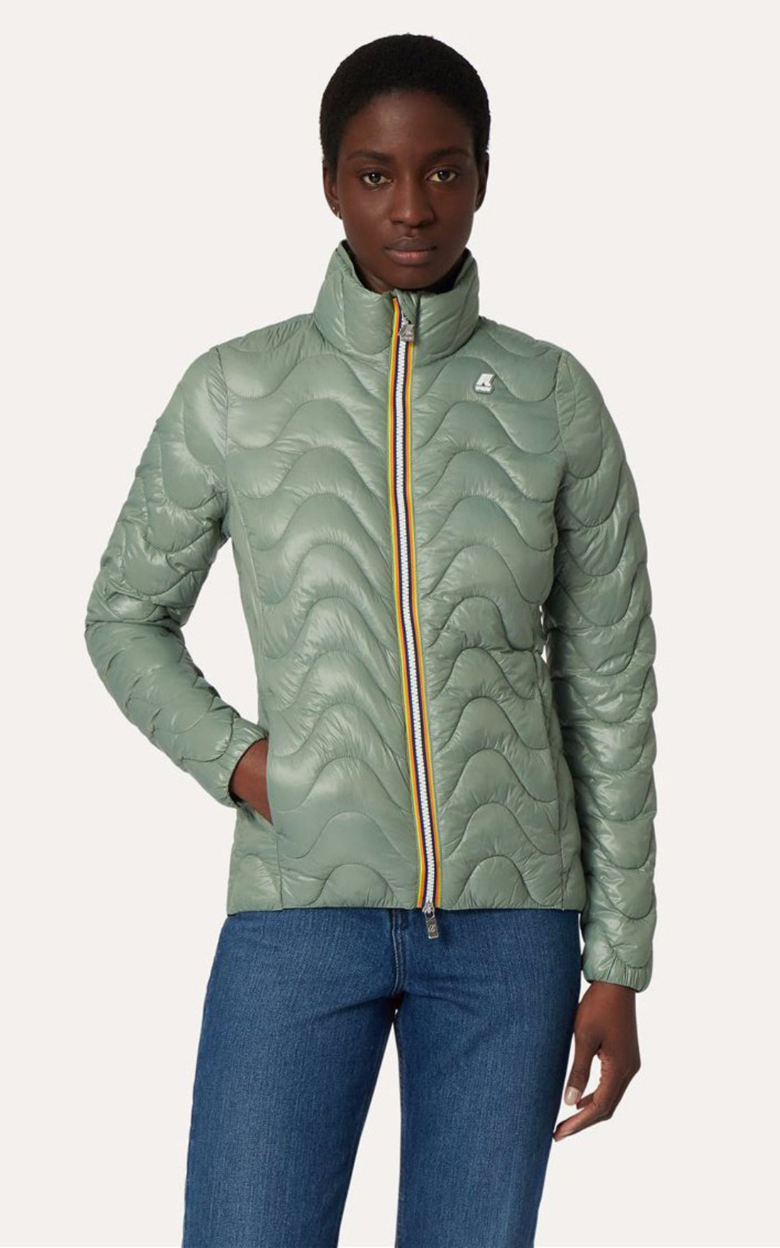 A &quot;VIOLETTE ECO WARM K4112TW&quot; Vert K-Way Blouson Femme opened photo