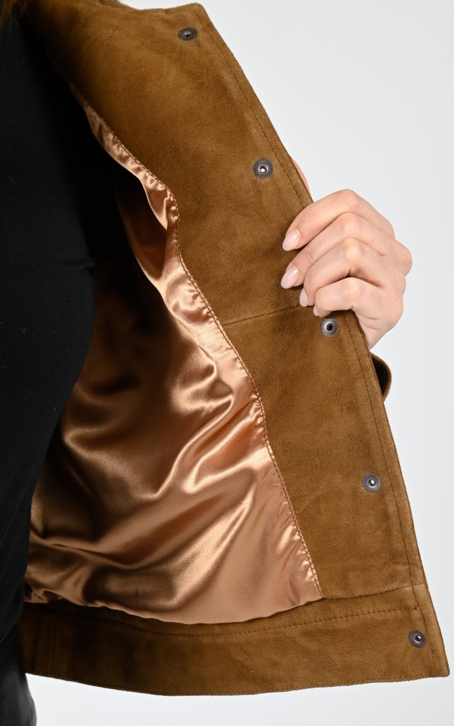 Blouson Daim Femme Schott, modèle 70lcw mandy de couleur caramel 6
