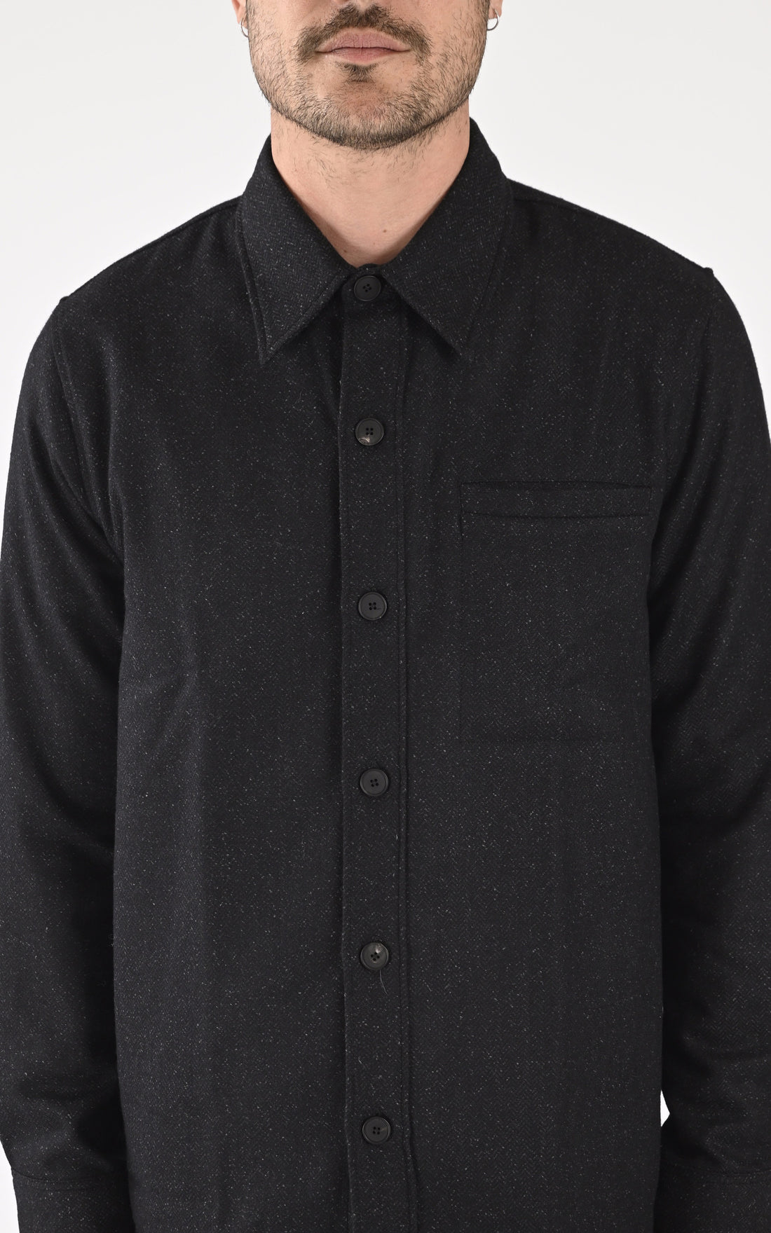 A &quot;BILL C046TI116&quot; Noir Maison Standards Chemise Homme opened photo
