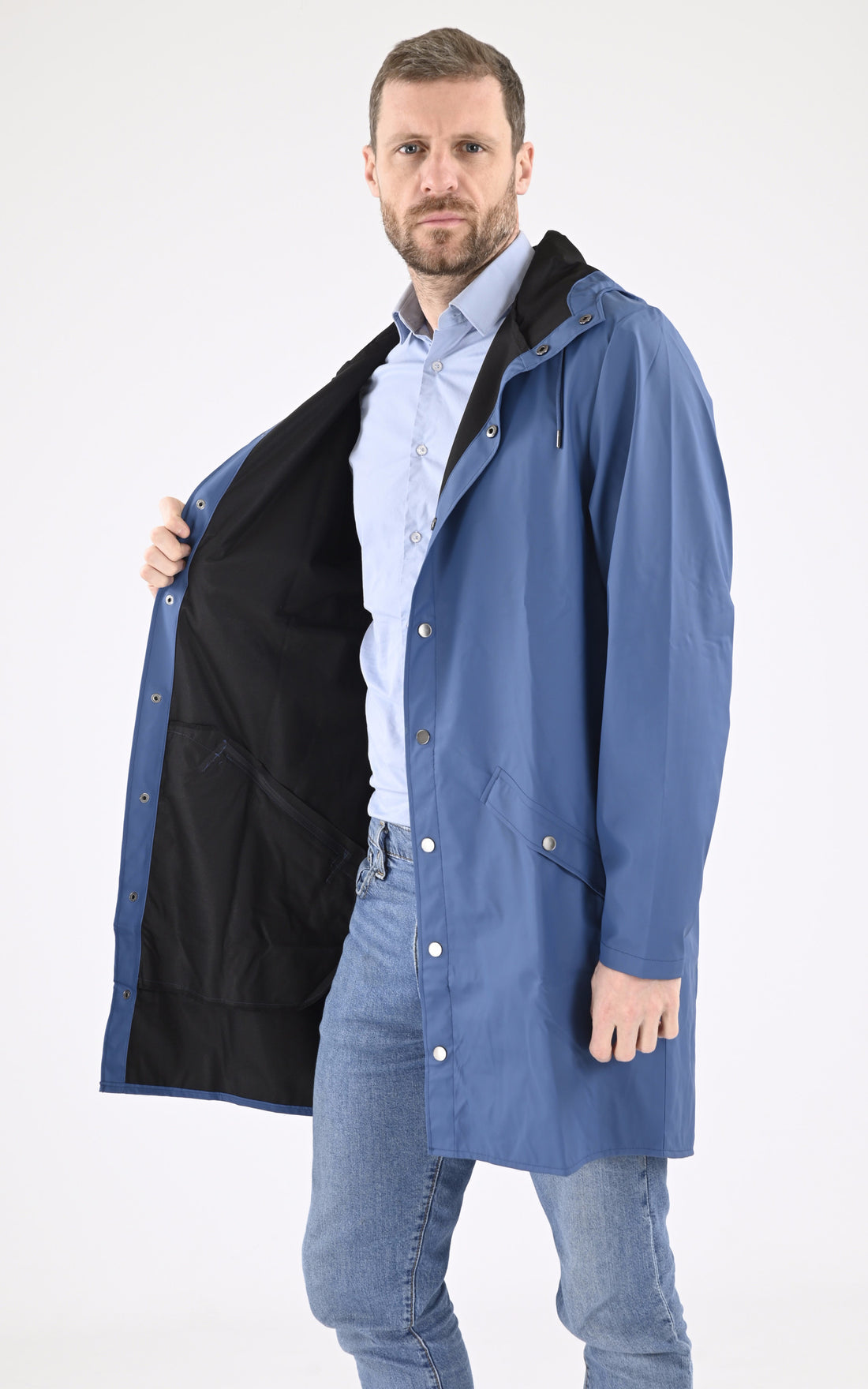 A &quot;12020 JACKET&quot; Bleu Rains 3/4 Homme opened photo