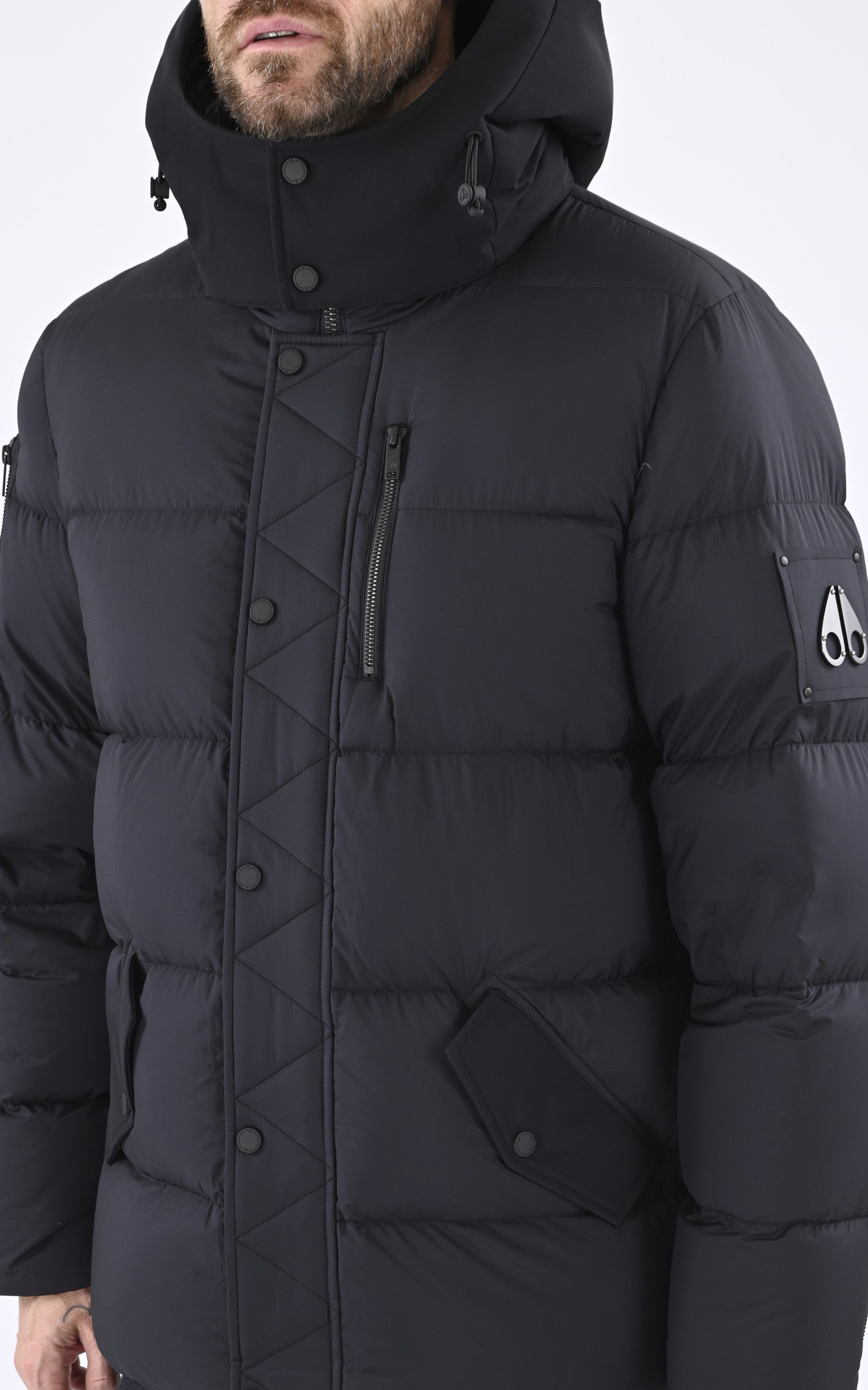 A &quot;EVEREST 3Q M34MJ196&quot; Noir Moose Knuckles Ves Doudoune Homme details photo