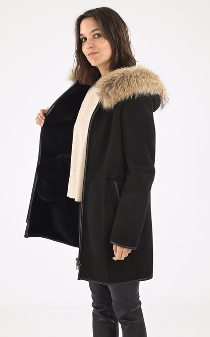 A &quot;BASE 85&quot; Noir La Canadienne Veste Femme interior photo