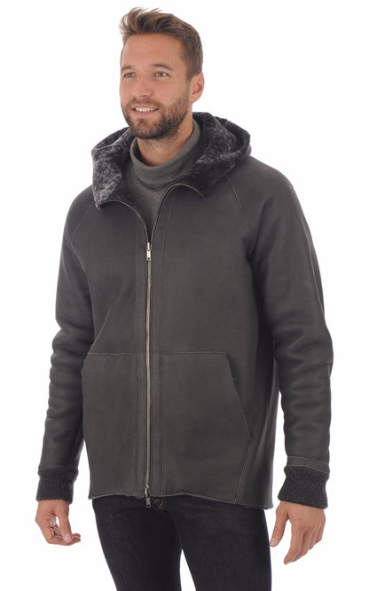 A &quot;37512-U&quot; Gris Foncé Salvatore Santoro Blouson Homme closed photo
