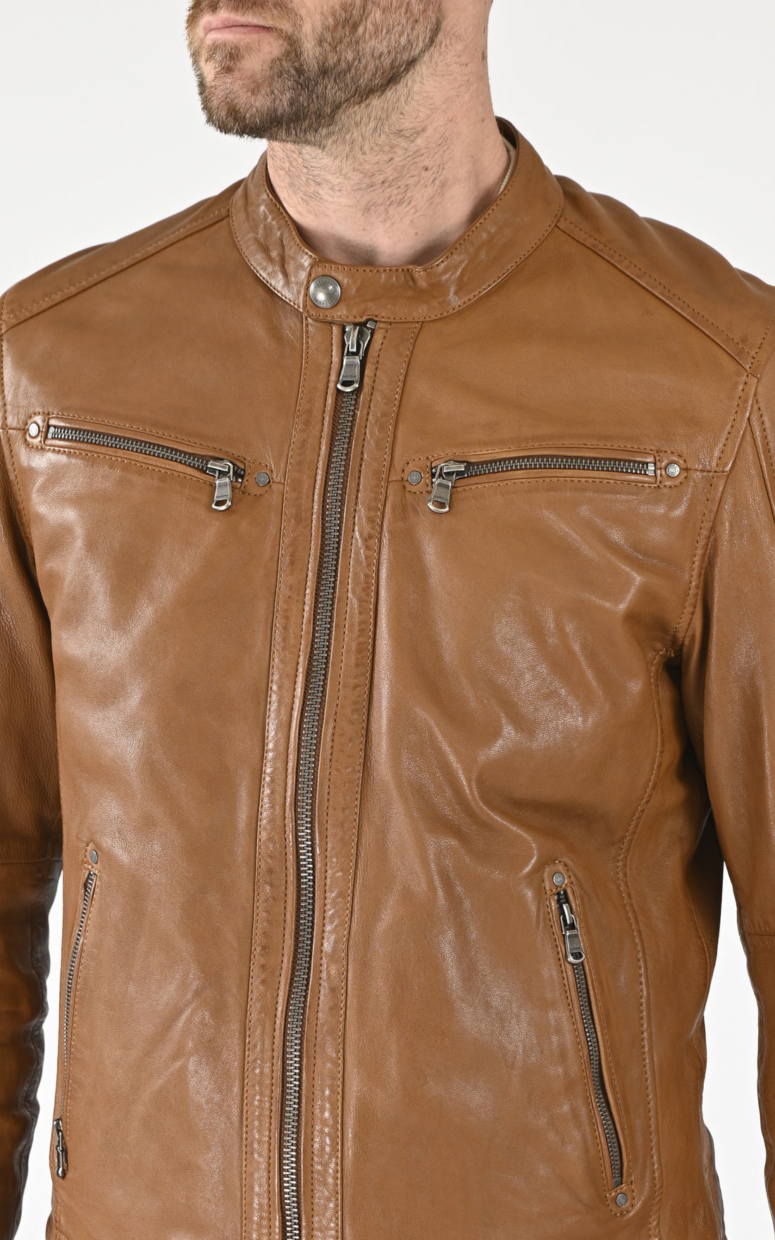A &quot;GAFINO 101843&quot; Cognac Daytona 73 Blouson Homme opened photo