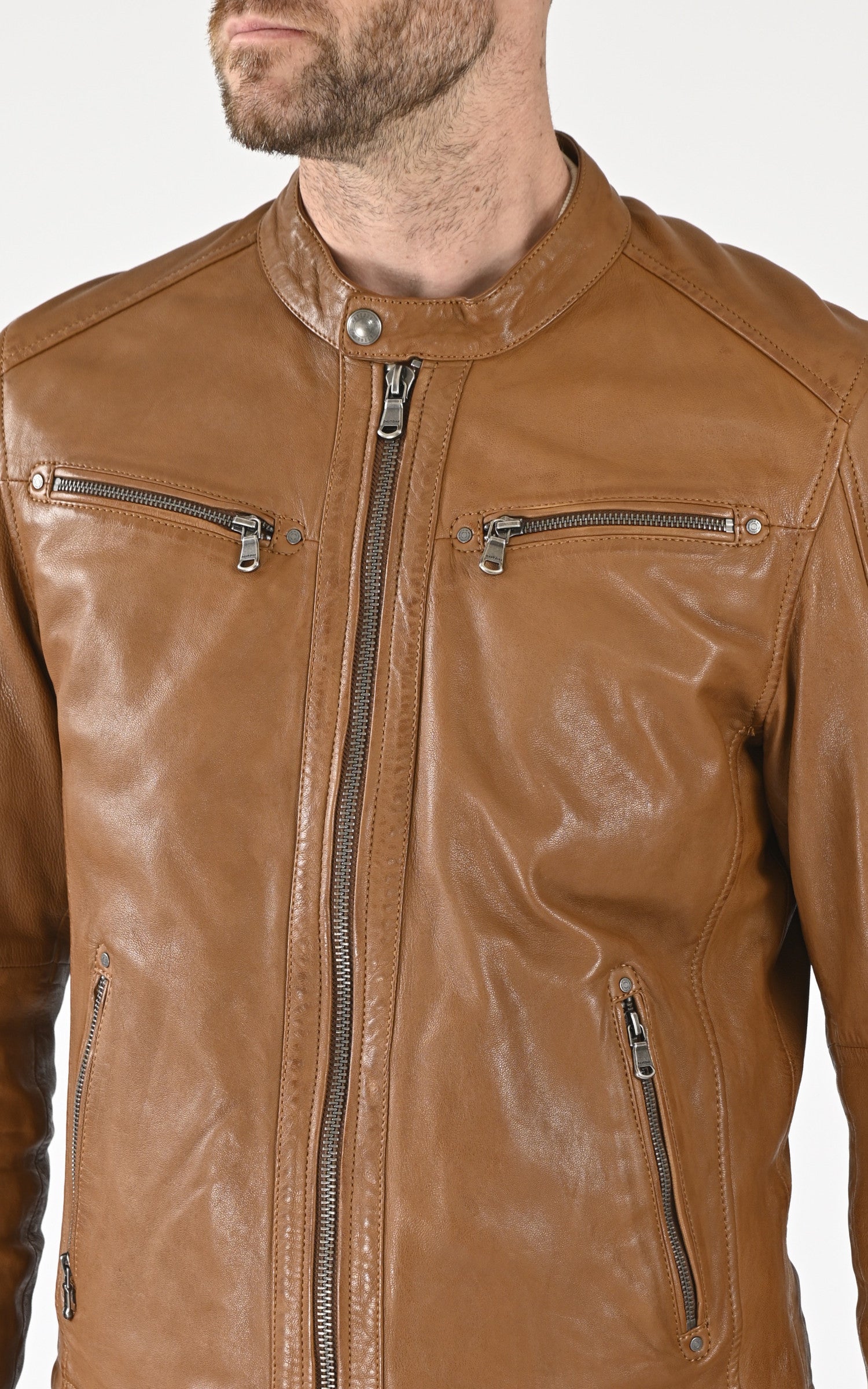 A &quot;GAFINO 101843&quot; Cognac Daytona 73 Blouson Homme details photo 5