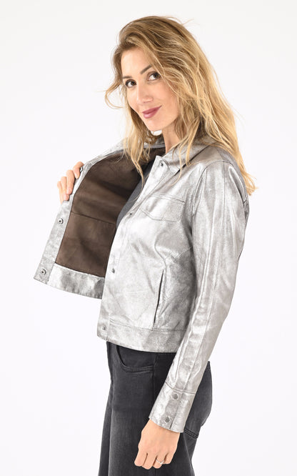 A &quot;RUBY METAL 64872&quot; Argenté Oakwood Blouson Femme interior photo
