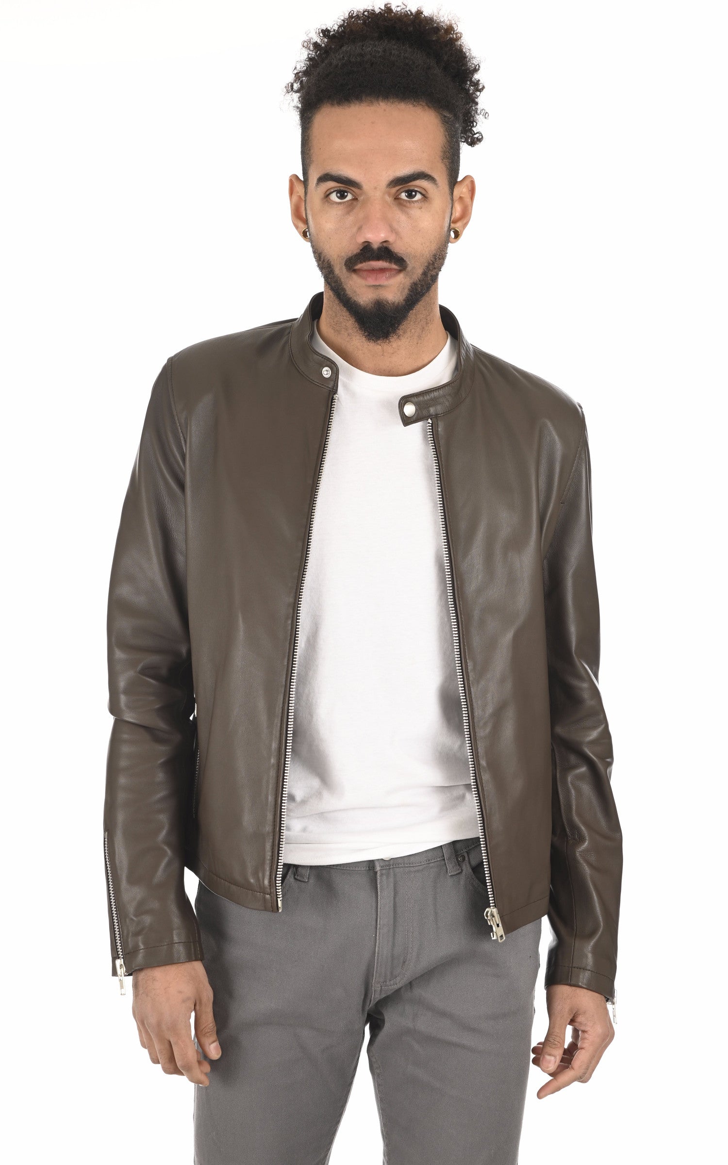 A &quot;STYLE 20&quot; Marron Serge Pariente Blouson Homme opened photo