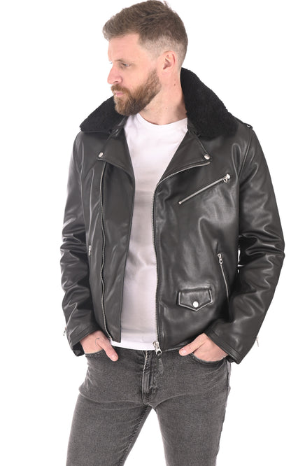 A &quot;LC1140 SHEEP&quot; Noir Schott Blouson Homme opened photo