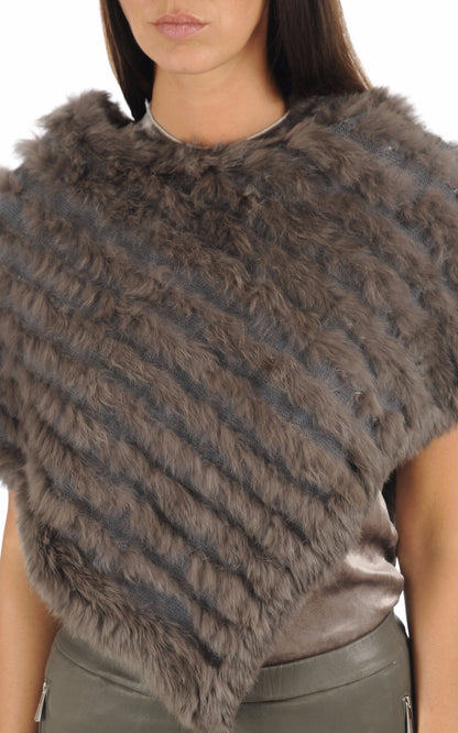 A &quot;PONCHO&quot; Gris La Canadienne Poncho Femme details photo