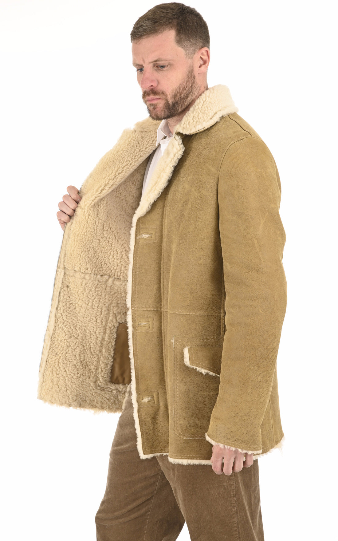 A &quot;ERIC&quot; Beige La Canadienne Veste Homme opened photo