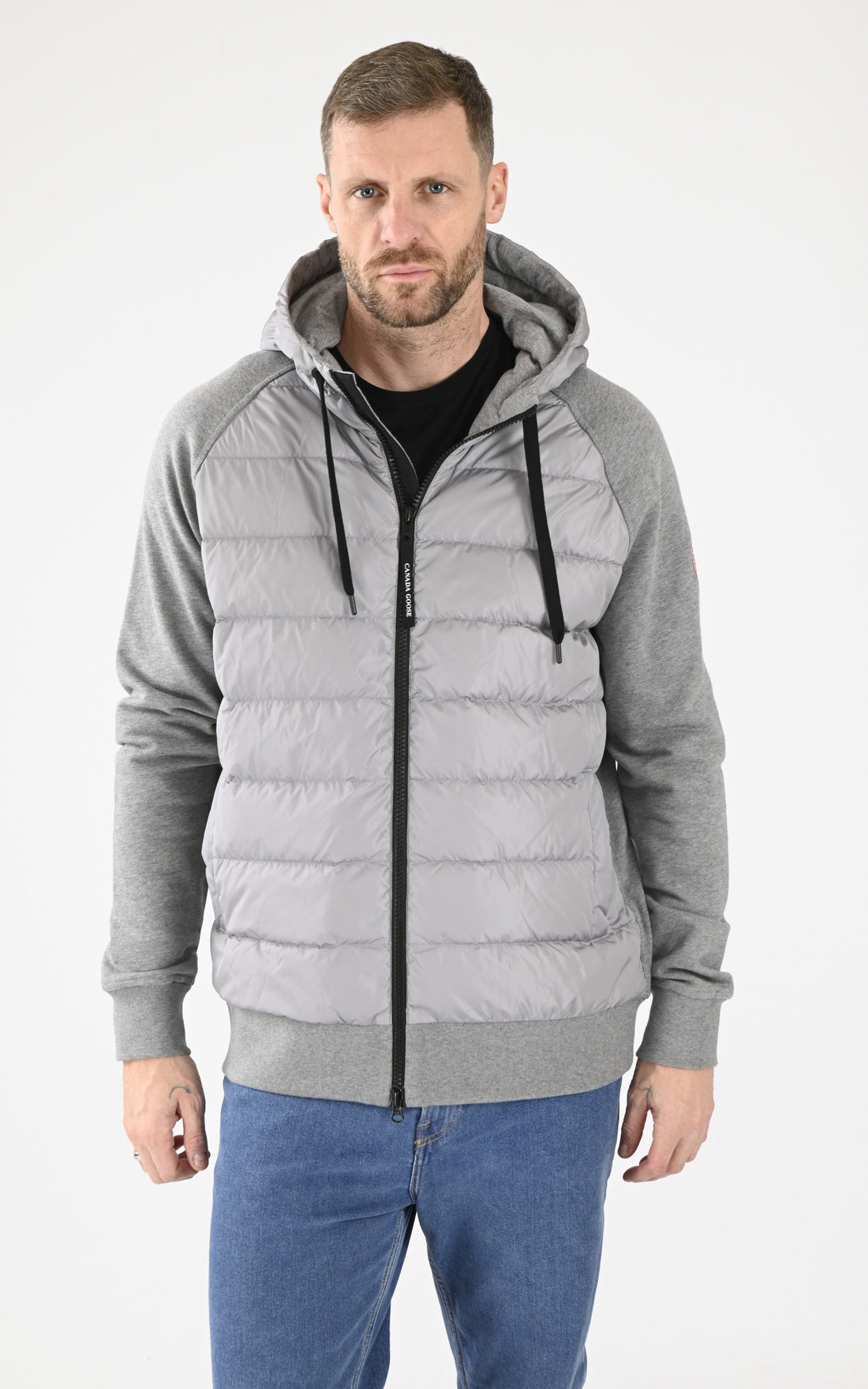 A &quot;HYBRIDGE HURON FULL ZIP HOOD 6843M&quot; Gris Canada Goose Sweat Homme opened photo