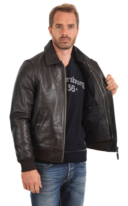 A &quot;LC1380&quot; Marron Foncé Schott Pilote Homme interior photo