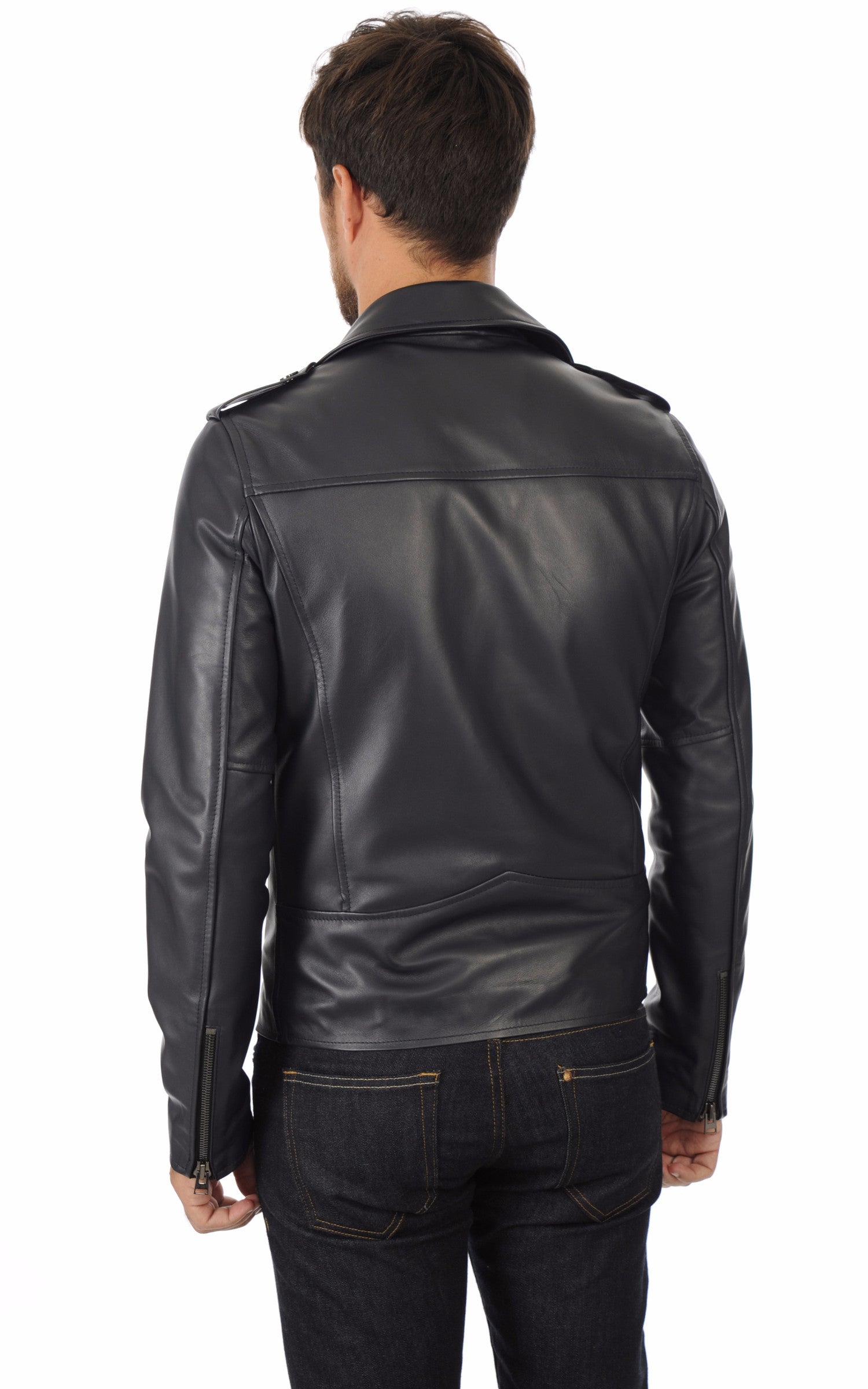 A &quot;SCARO FF&quot; Bleu Marine La Canadienne Perfecto Homme back photo 4