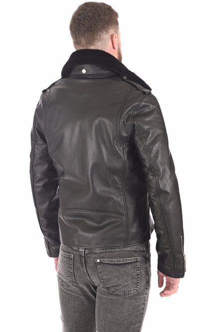 A &quot;LC1140 SHEEP&quot; Noir Schott Blouson Homme back photo