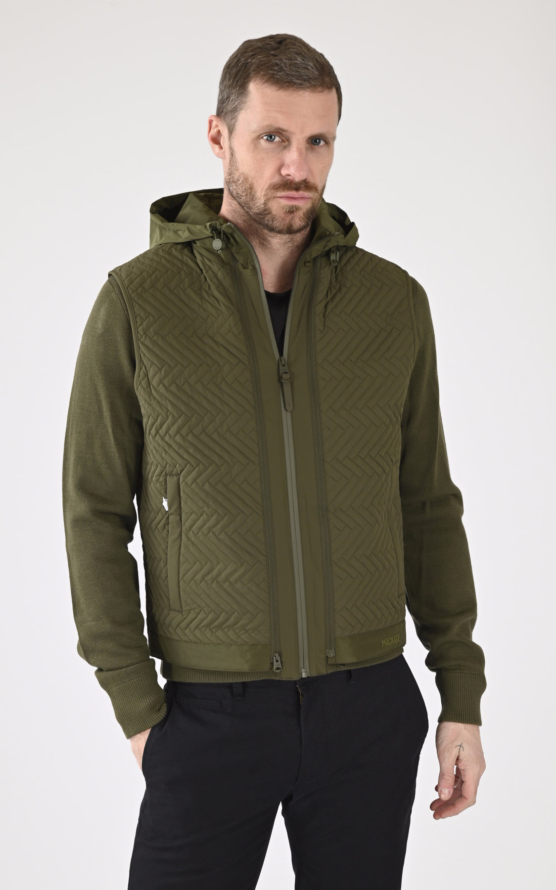 A &quot;BARRETT&quot; Kaki Mackage Blouson Homme opened photo