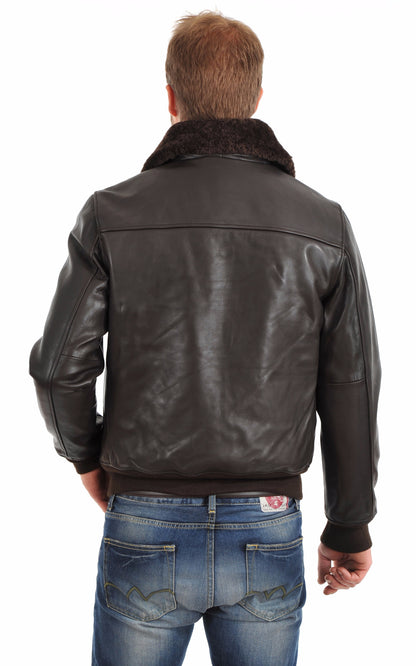 A &quot;LC1380&quot; Marron Foncé Schott Pilote Homme back photo