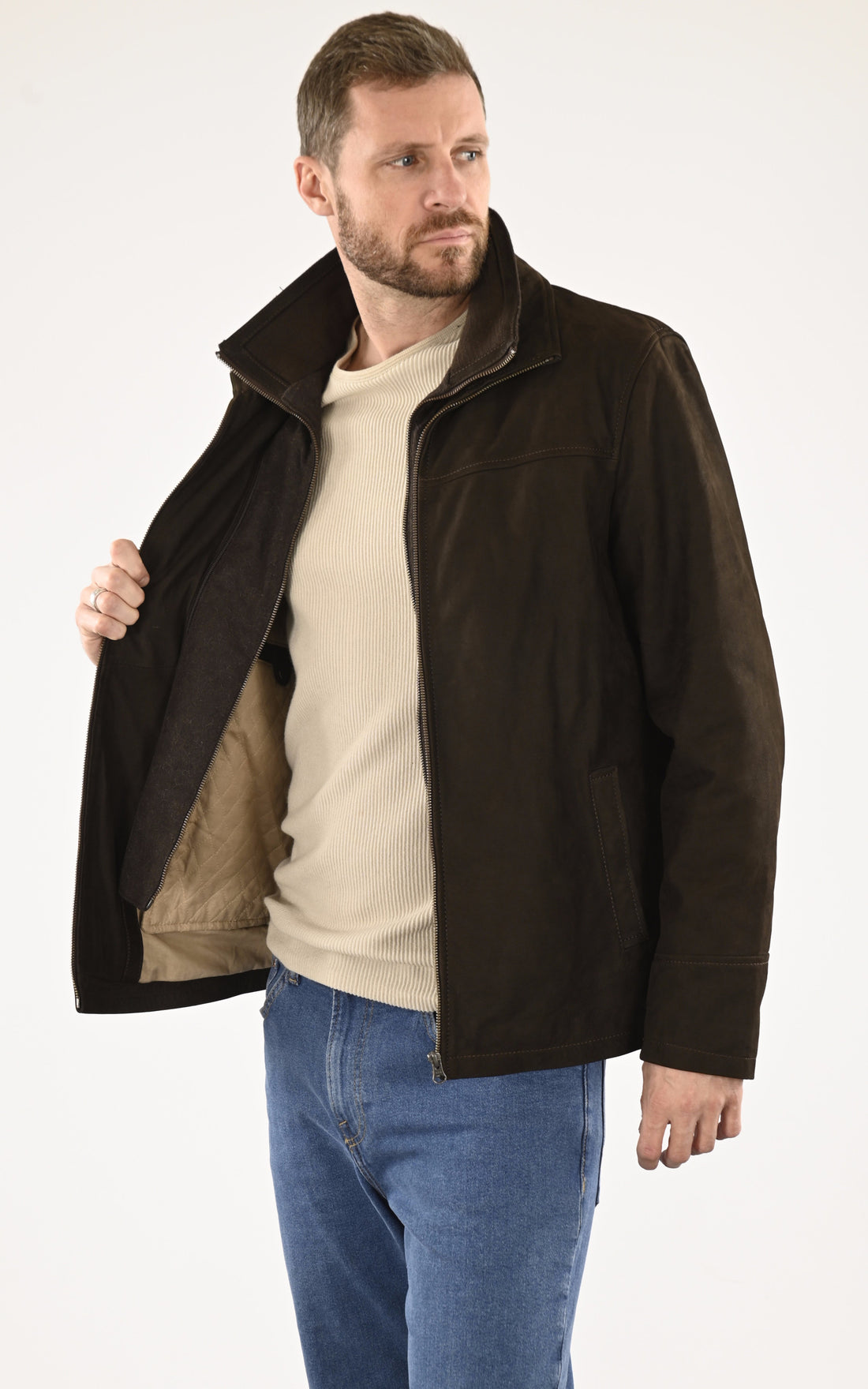 A &quot;COOPER&quot; Marron La Canadienne Blouson Homme opened photo