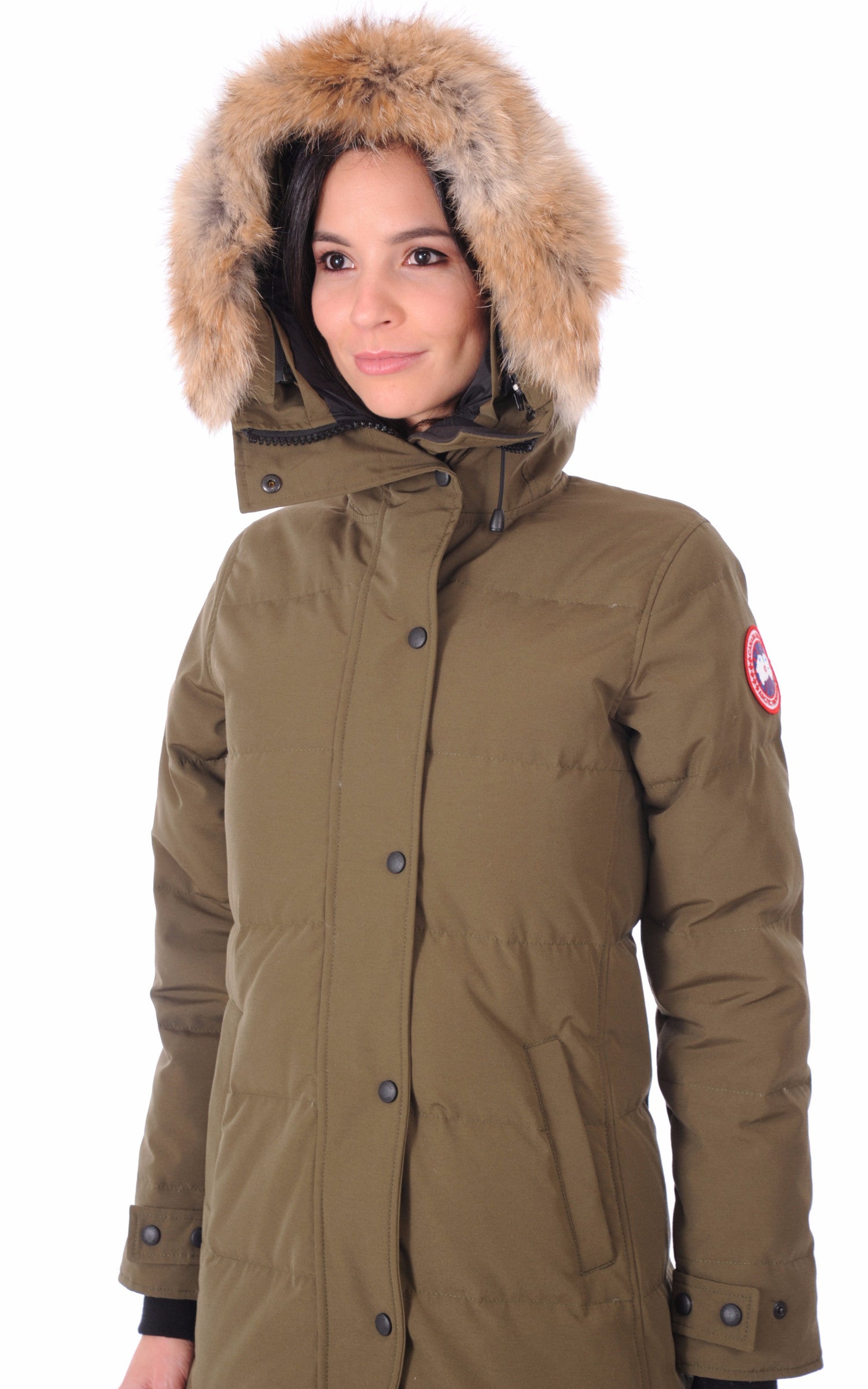 A &quot;SHELBURNE 3802L&quot; Military Green Canada Goose 3/4 Doudoune Femme details photo
