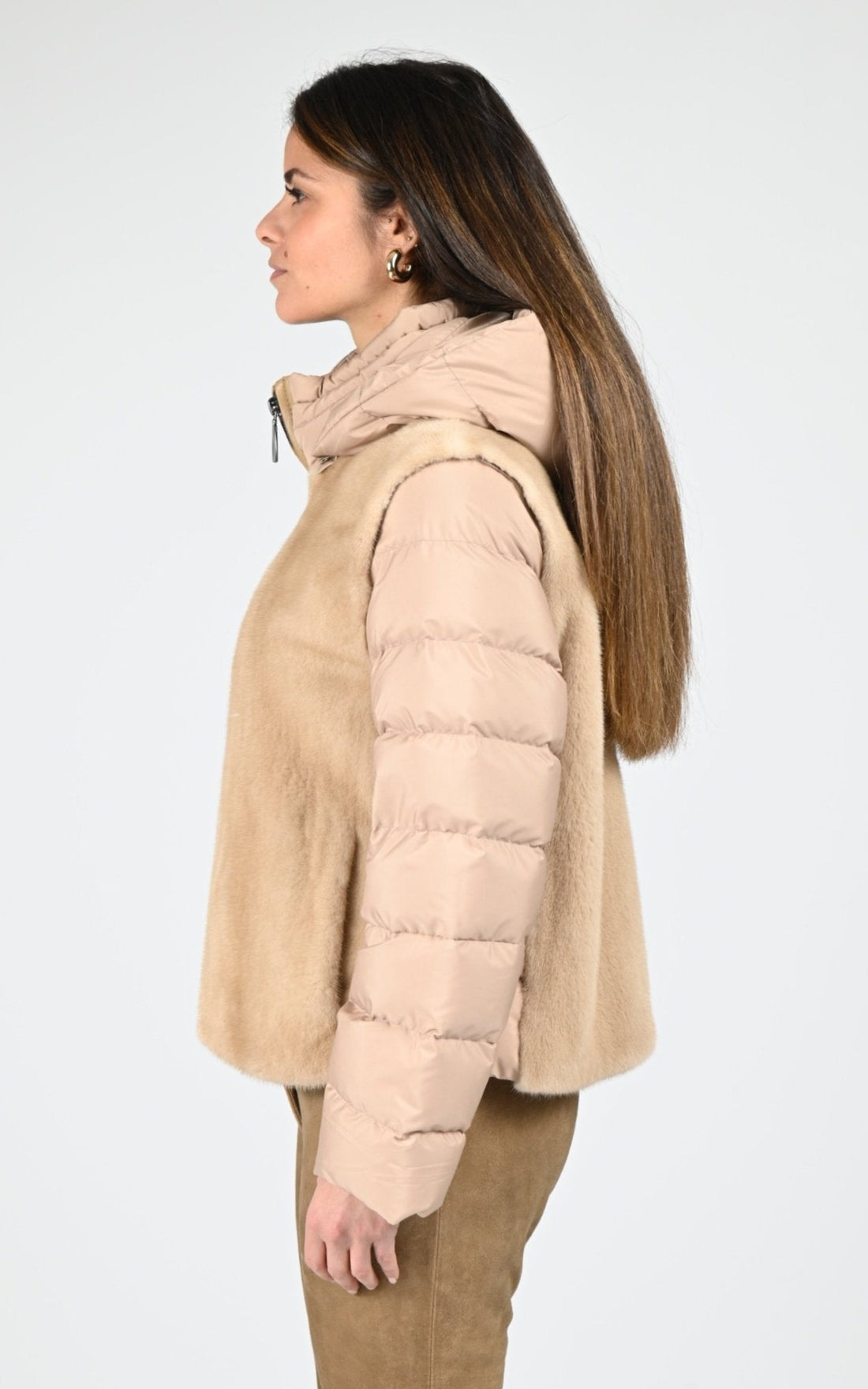 Veste Fourrure Femme Simmagini, modèle 7914 de couleur palomino