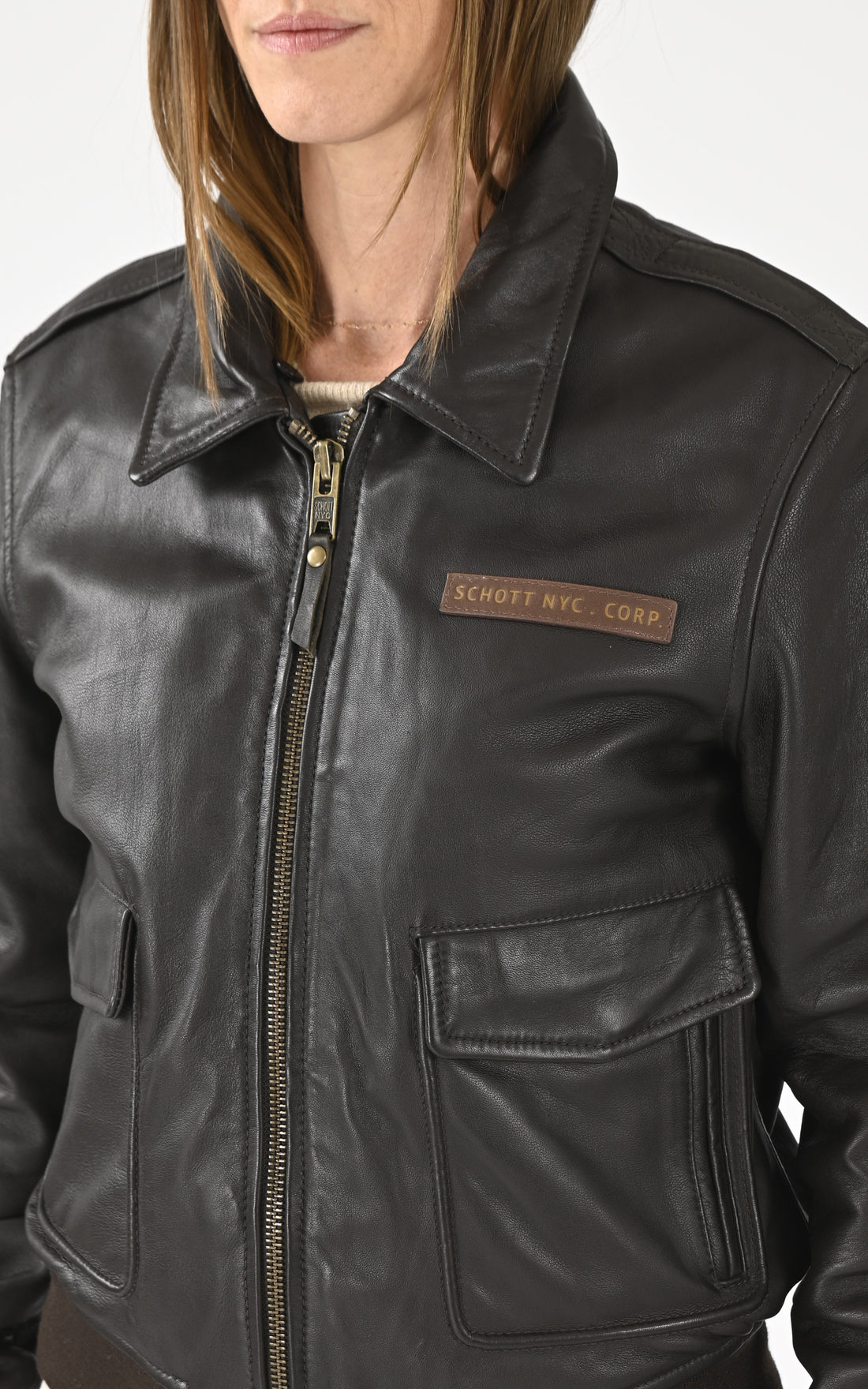A &quot;LCW LISA X&quot; Marron Schott Pilote Femme closed photo
