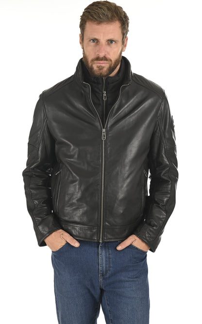A &quot;BENDER&quot; Noir Milestone Blouson Homme closed photo
