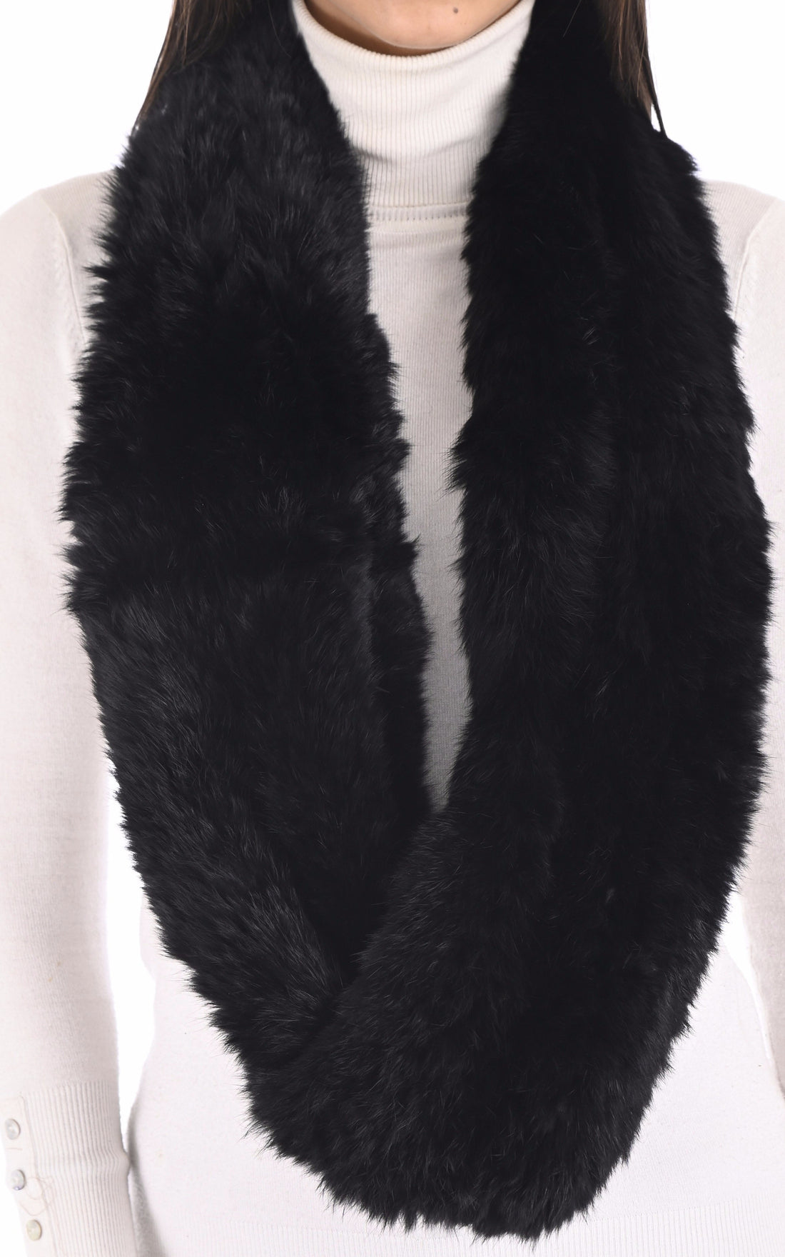 A &quot;SNOOD&quot; Noir La Canadienne Snood Femme opened photo